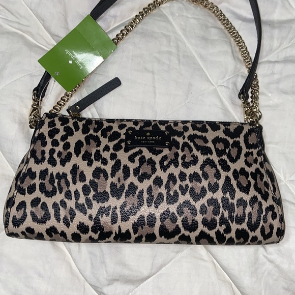 RARE nwt Kate Spade || Grove Street Leopard Jane Crossbody flawless - Picture 6 of 12